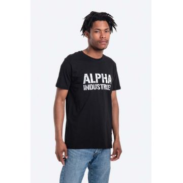 Alpha Industries tricou din bumbac culoarea negru, cu imprimeu 156513.95-black