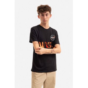 Alpha Industries tricou din bumbac culoarea negru, cu imprimeu 178501.209-black