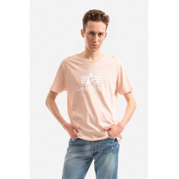 Alpha Industries tricou din bumbac culoarea portocaliu, cu imprimeu 106512.640-orange