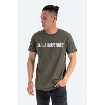 Alpha Industries tricou din bumbac culoarea verde, cu imprimeu 116512.142-green