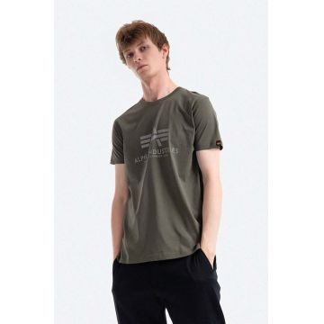 Alpha Industries tricou din bumbac culoarea verde, modelator 100501RP.142-green