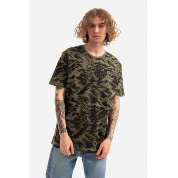 Alpha Industries tricou din bumbac culoarea verde, cu model 106504.634-green