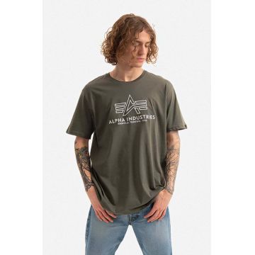 Alpha Industries tricou din bumbac culoarea verde, modelator 118505.142-green