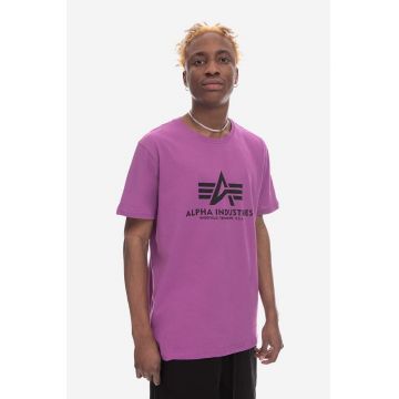 Alpha Industries tricou din bumbac culoarea violet, cu imprimeu 100501.677-violet