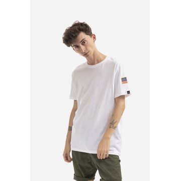 Alpha Industries tricou din bumbac Koszulka Alpha Industries 176506 09 culoarea alb, cu imprimeu 176506.09-white