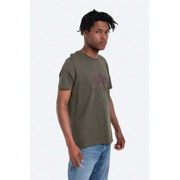 Alpha Industries tricou din bumbac Koszulka Alpha Industries Basic 100501 257 culoarea verde, cu imprimeu 100501.257-green
