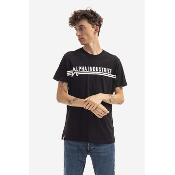 Alpha Industries tricou din bumbac Koszulka Alpha Industries T 126505 95 culoarea negru, cu imprimeu 126505.95-black