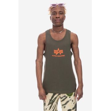 Alpha Industries tricou din bumbac Logo Tank culoarea verde 176545.257-green