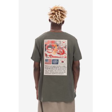 Alpha Industries tricou din bumbac USN Blood Chit T 2 culoarea verde, cu imprimeu 136503.142-green