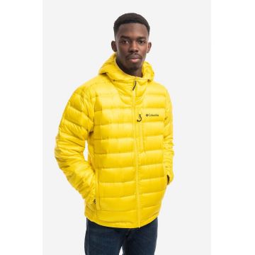 Columbia geacă de puf Pebble Peak Down Hooded Jacket barbati, culoarea galben, de iarna 2008315-716