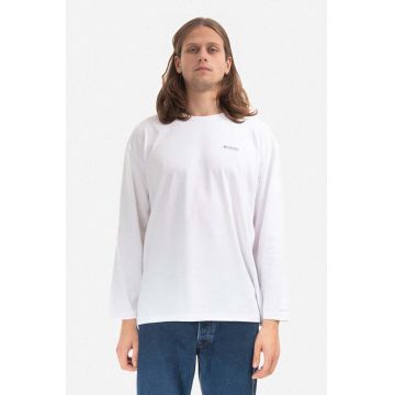 Columbia longsleeve CSC Alpine Way Relaxed LS Tee barbati, culoarea alb, cu imprimeu 2013731101-white