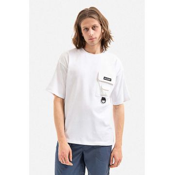Columbia tricou Field Creek Doubleknit Short Sleeve barbati, culoarea alb, neted 1993223100-white