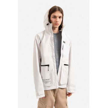 Helly Hansen geacă de ploaie Move Hooded Rain Jacket barbati, culoarea alb, de tranzitie 53757-823