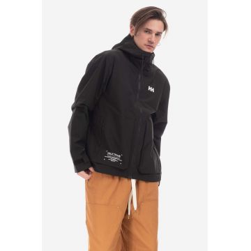 Helly Hansen geacă Move Rain barbati, culoarea negru, de tranzitie 53960-476