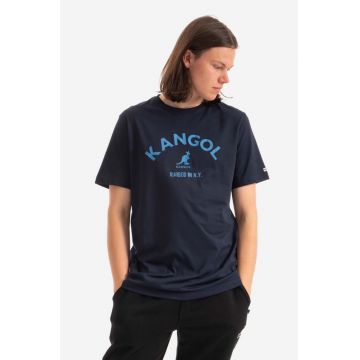Kangol tricou din bumbac culoarea albastru marin, cu imprimeu KLHB002-OFFWHITE