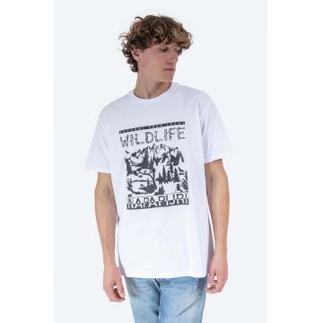Napapijri tricou din bumbac culoarea alb, modelator NA4FRC.02S-02S