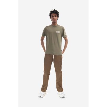 Napapijri tricou din bumbac S-Amundsen barbati, culoarea verde, cu imprimeu NA4H6B-002