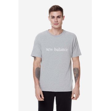 New Balance tricou barbati, culoarea gri, cu imprimeu MT21566AG-6AG