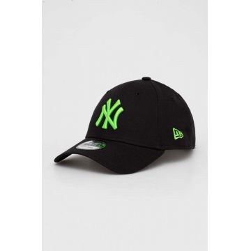 New Era șapcă de baseball din bumbac culoarea negru, cu imprimeu, NEW YORK YANKEES