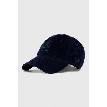 New Era șapcă de baseball din catifea culoarea albastru marin, cu imprimeu, LOS ANGELES DODGERS