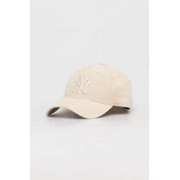 New Era șapcă de baseball din catifea culoarea bej, cu imprimeu, NEW YORK YANKEES