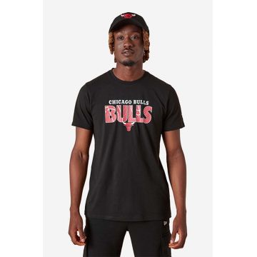 New Era tricou din bumbac NBA Infill Tee Bulls culoarea negru, cu imprimeu 13083891-black