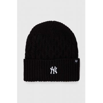 47brand caciula MLB New York Yankees culoarea negru, din tesatura neteda