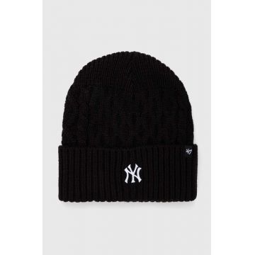 47brand caciula MLB New York Yankees culoarea negru, din tesatura neteda