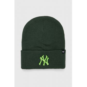 47brand caciula MLB New York Yankees culoarea verde, din tricot gros