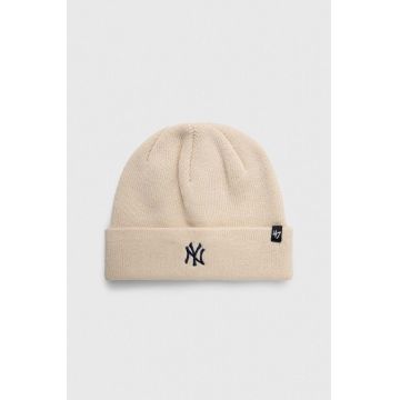 47brand caciula New York Yankees Randle culoarea bej, din tricot gros