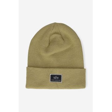 Alpha Industries căciulă din bumbac X-Fit Beanie culoarea verde, bumbac 168905.14-green