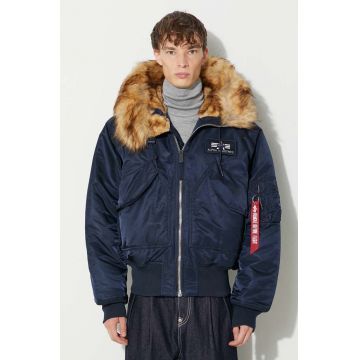 Alpha Industries geacă 45P Hooded Custom bărbați, culoarea albastru marin, de iarnă, oversize 113145.07