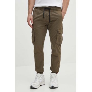 Alpha Industries pantaloni bărbați, culoarea maro