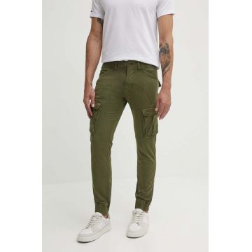 Alpha Industries pantaloni bărbați, culoarea verde