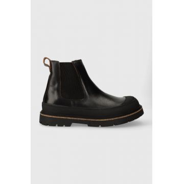 Birkenstock ghete chelsea de piele Prescott barbati, culoarea negru