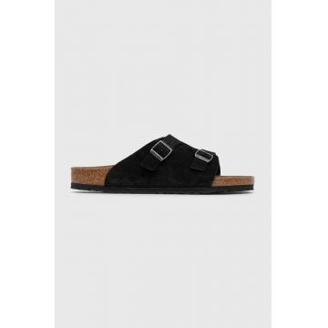 Birkenstock papuci din piele culoarea negru