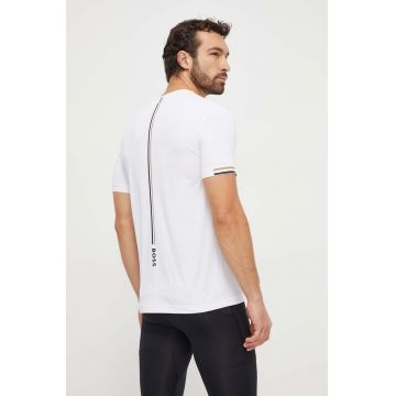 Boss Green tricou x Matteo Berrettini barbati, culoarea alb, cu imprimeu