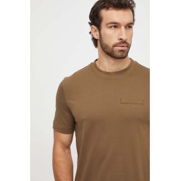 Boss Orange tricou din bumbac barbati, culoarea verde, neted