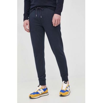 BOSS pantaloni de bumbac bărbați, culoarea bleumarin, uni 50471958