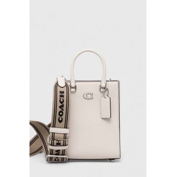 Coach borseta de piele culoarea bej