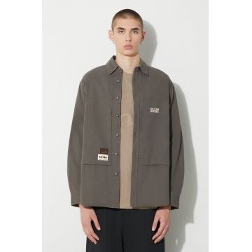 Evisu camasa din bumbac Camuflage Brushstoke Daicock Print barbati, culoarea verde, cu guler clasic, regular, 2EAHTM3SL8014RXCT
