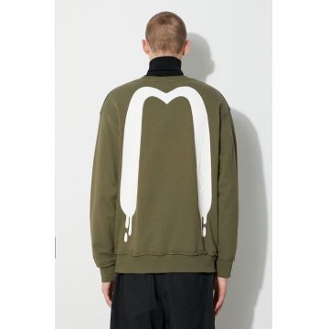 Evisu hanorac de bumbac Daicock and Kamon Print barbati, culoarea verde, cu imprimeu, 2EAHTM3SW8041RXCT