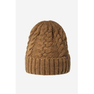 Kangol căciulă Cable Beanie HEATHER culoarea maro, din tricot gros K3376HT-TANHEATHER