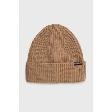 Napapijri caciula FOLI 3 culoarea bej, din tricot gros, NP0A4GK8N971