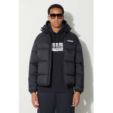 Napapijri geaca A-SUOMI H 1 barbati, culoarea negru, de iarna, NP0A4GJE0411