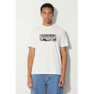 Napapijri tricou din bumbac S-ANDESITE barbati, culoarea bej, cu imprimeu, NP0A4HFTN1A1