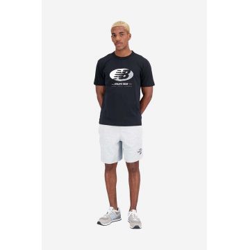 New Balance pantaloni scurti barbati, culoarea gri, melanj