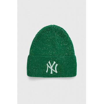 New Era caciula culoarea verde, din tricot gros, NEW YORK YANKEES