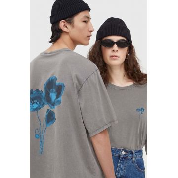Won Hundred tricou din bumbac culoarea gri, cu imprimeu