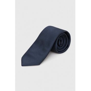 BOSS cravata de matase culoarea albastru marin